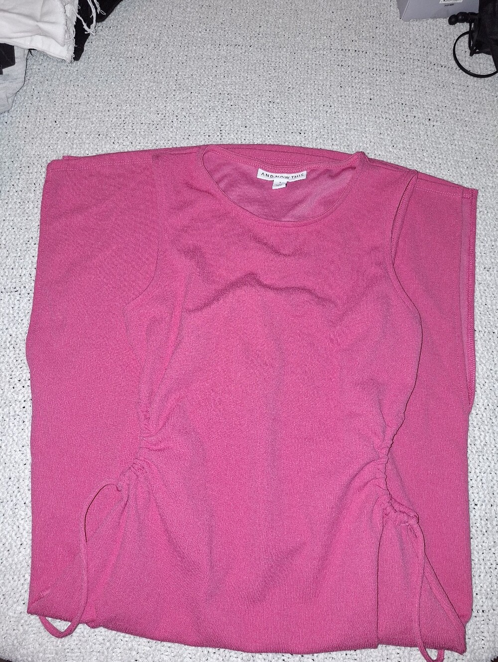 And Now Thos Pink Sleeveless Drawstring Tank